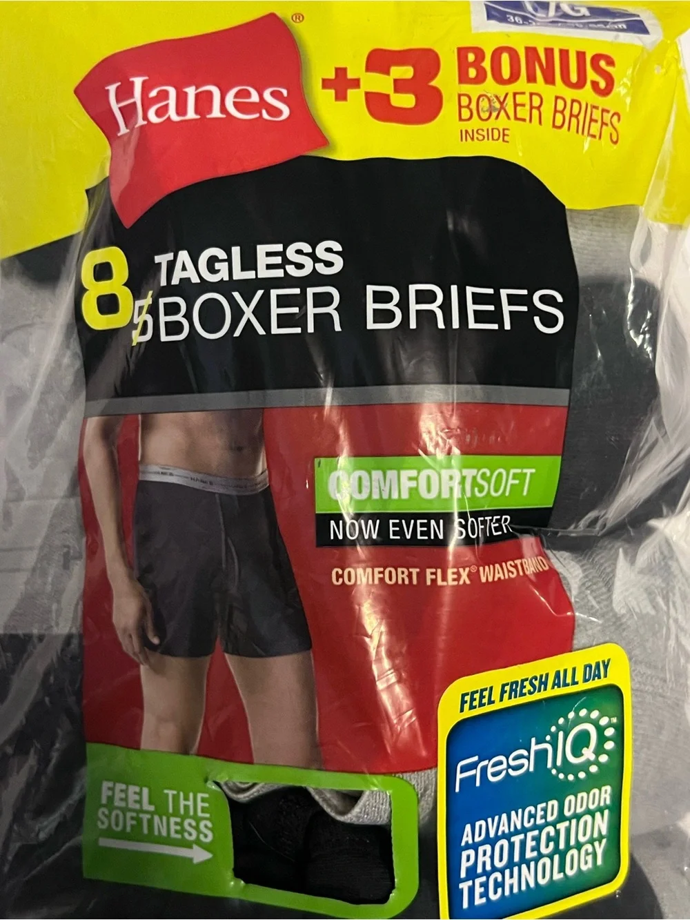 Hanes Tagless Boxer Briefs Size Large